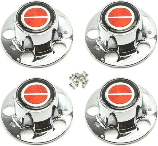 Set of 4 Wheel Hub Center Caps Set for 1984-1997 Ranger Explorer (Silver Red)