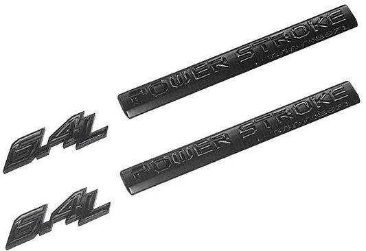 4Pc Black Door 6.4L Turbo Diesel Emblem FIT F-Trucks Powerstroke Kit