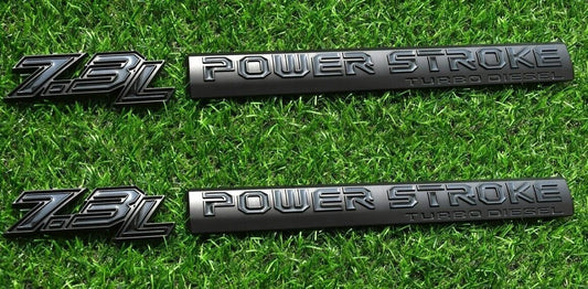 4Pc Black Door 7.3L Turbo Diesel Emblem FIT F-Trucks Powerstroke Kit