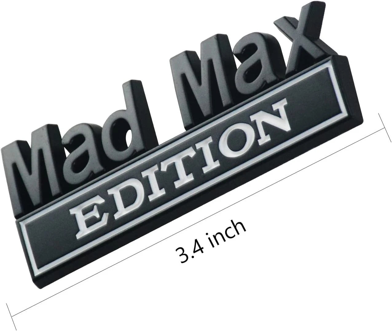 2PCS Mad Max Edition Car Decal Emblem Letters Badge Truck Adhesive Black White