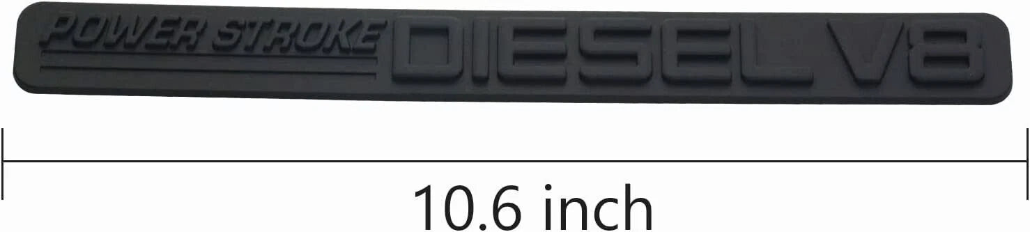 2Pc Matte Black Front Door Turbo Diesel V8 Emblem FIT F-Trucks Powerstroke