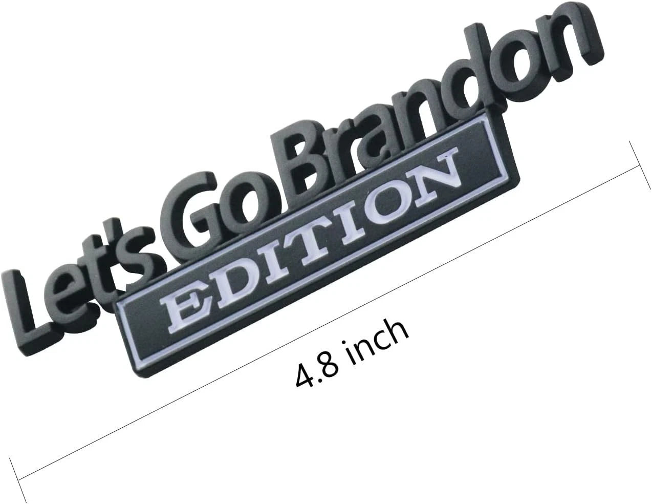 2PCS Let's Go Brandon Edition Emblem Letters Badge Truck Adhesive White Black