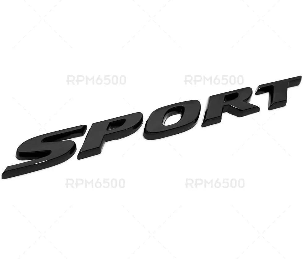 1PC Sport Rear Trunk Lid Letter Logo 3D Badge Emblem Nameplate (Gloss Black)