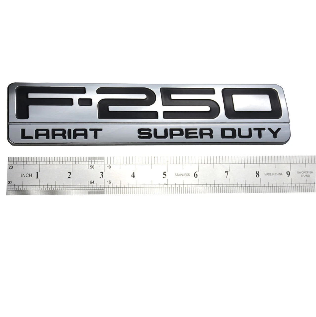Fit for F250 Lariat 2005-2007 Super-Duty Emblems 3D V8 Badges Chrome 4Pc Kit