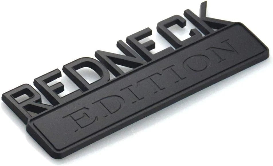 2pcs REDNECK EDITION CAR EMBLEM Chrome Badge 3D Sticker Decal (Matte Black)