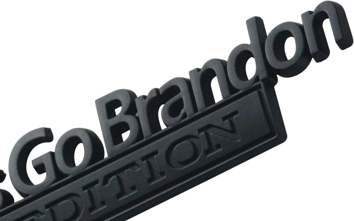 2PCS Let's Go Brandon Edition Emblem 3D Letters Badge Truck Adhesive Matte Black