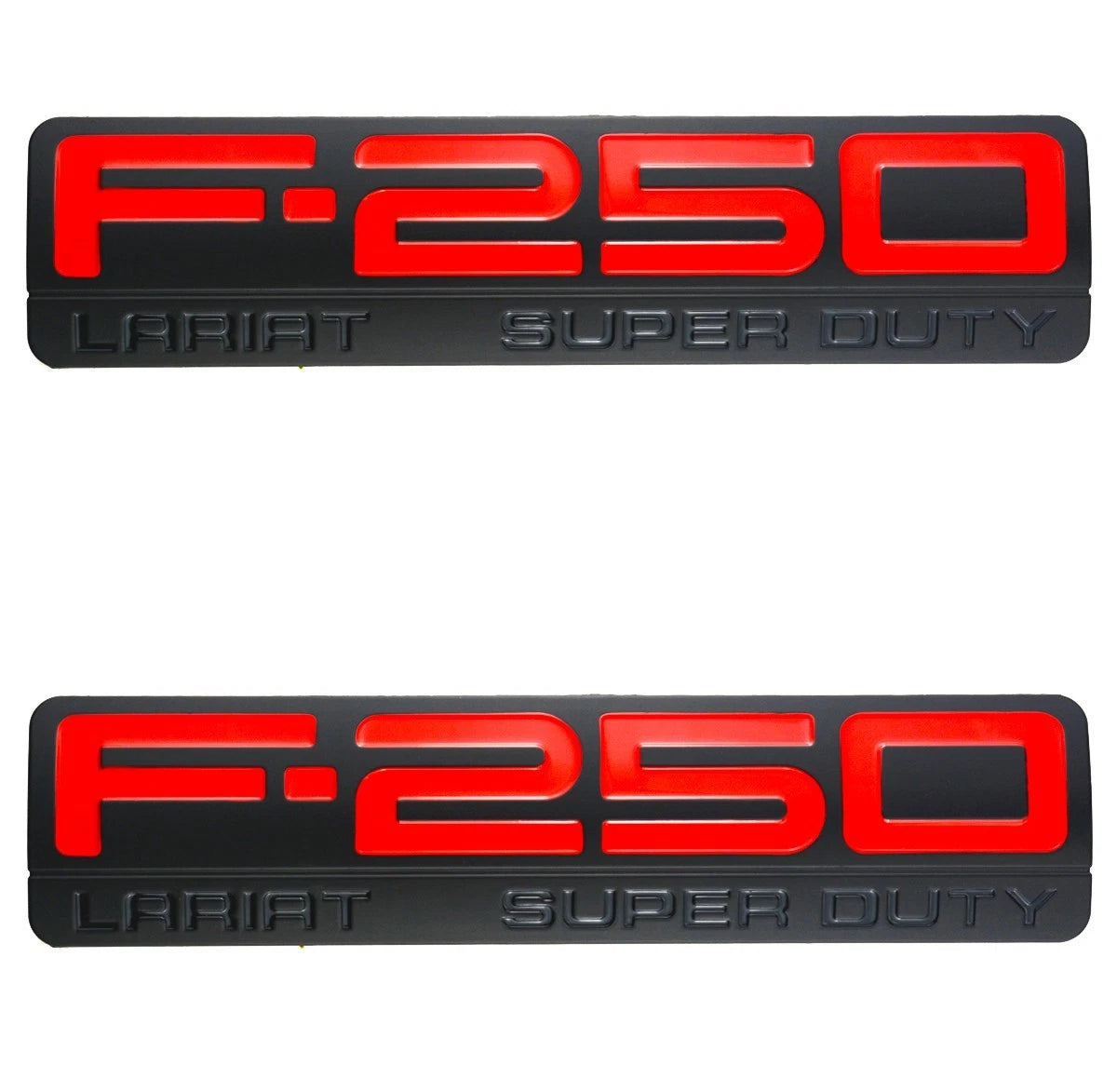 Fit for F250 Lariat 2005-2007 Super Duty Emblem 3D Badge RED BLACK  2pc
