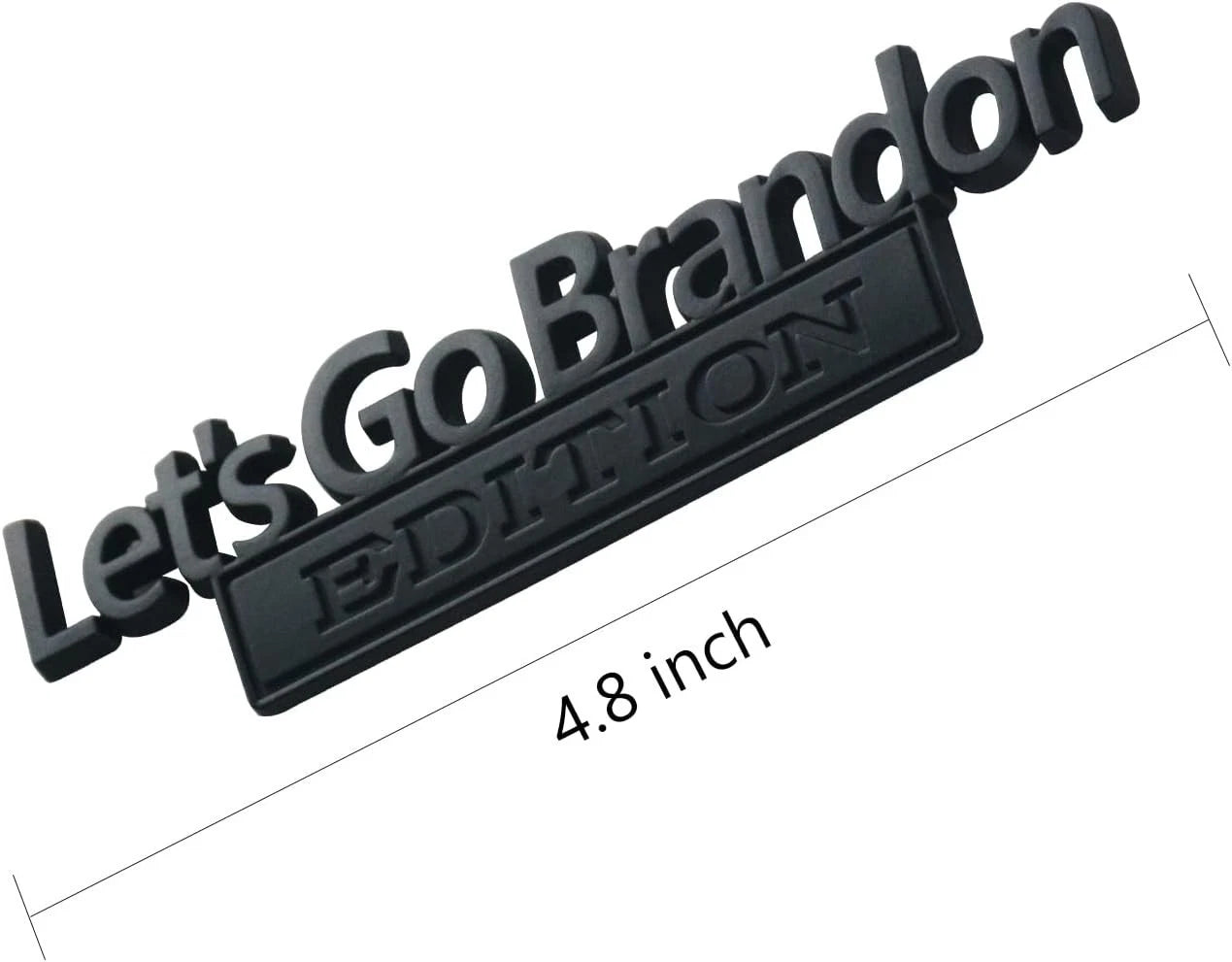 2PCS Let's Go Brandon Edition Emblem 3D Letters Badge Truck Adhesive Matte Black