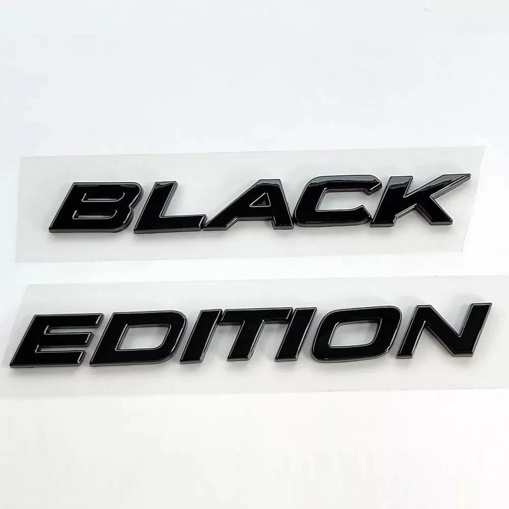 2pcs Black Edition Letters Emblem Badge for 2020-2021 Car Rear Decal Gloss Black