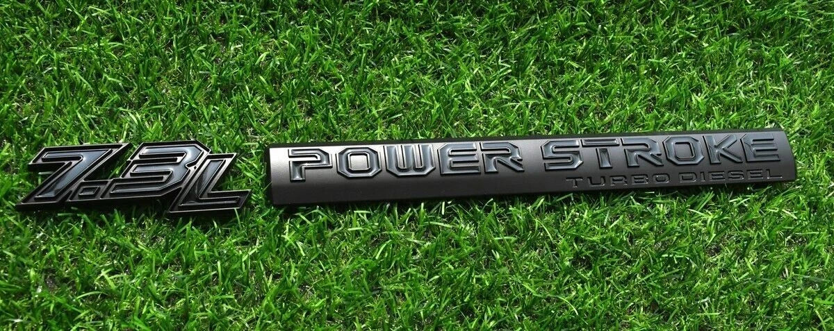 4Pc Black Door 7.3L Turbo Diesel Emblem FIT F-Trucks Powerstroke Kit