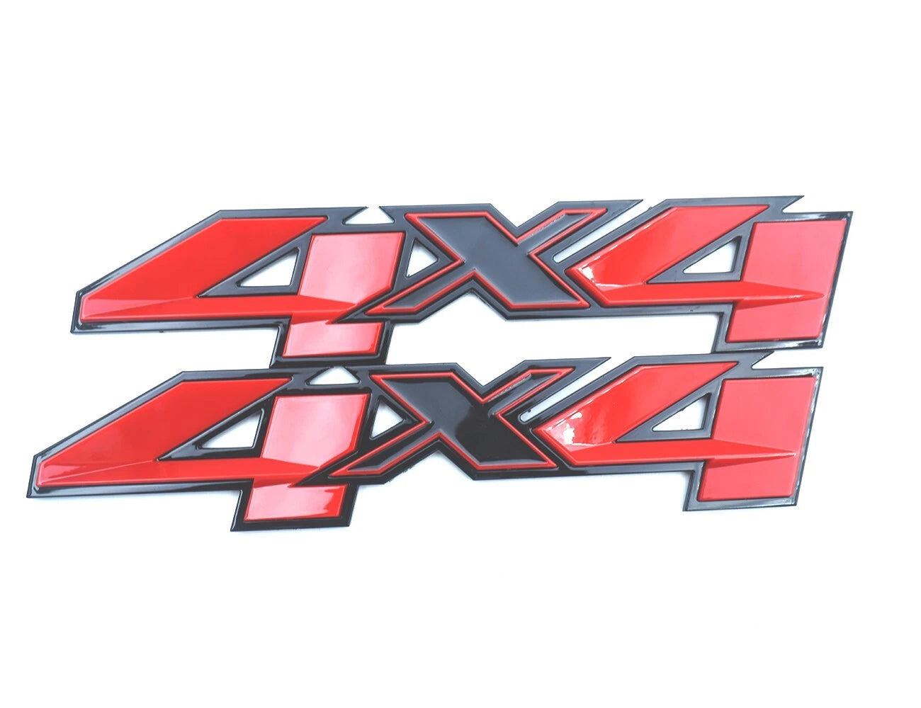 2PC 4X4 Emblems Fit for 2007-2023 Silverado Sierra Red Black