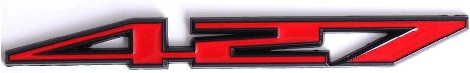 2X 427 Aluminum Emblem Badge Decal Red & Silver for Z06-C6 427 CI (Red)