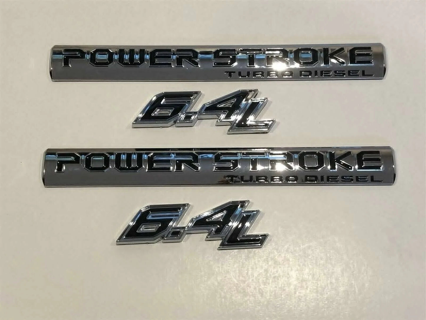 4Pc Chrome Black Door 6.4L Turbo Diesel Emblem FIT F-Trucks Powerstroke Kit