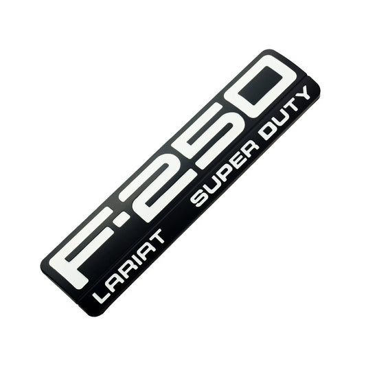 Fit for F250 Lariat 2005-2007 Super Duty Emblem 3D Badge WHITE BLACK 3pc