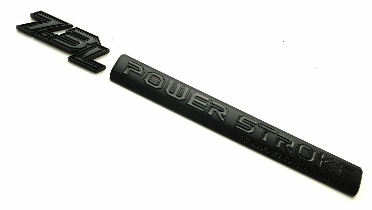 4Pc Black Door 7.3L Turbo Diesel Emblem FIT F-Trucks Powerstroke Kit