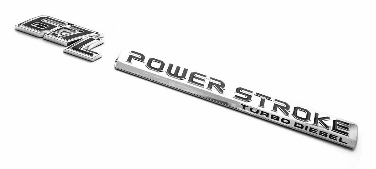 4Pc Chrome Black Door 6.7L Turbo Diesel Emblem FIT F-Trucks Powerstroke Kit