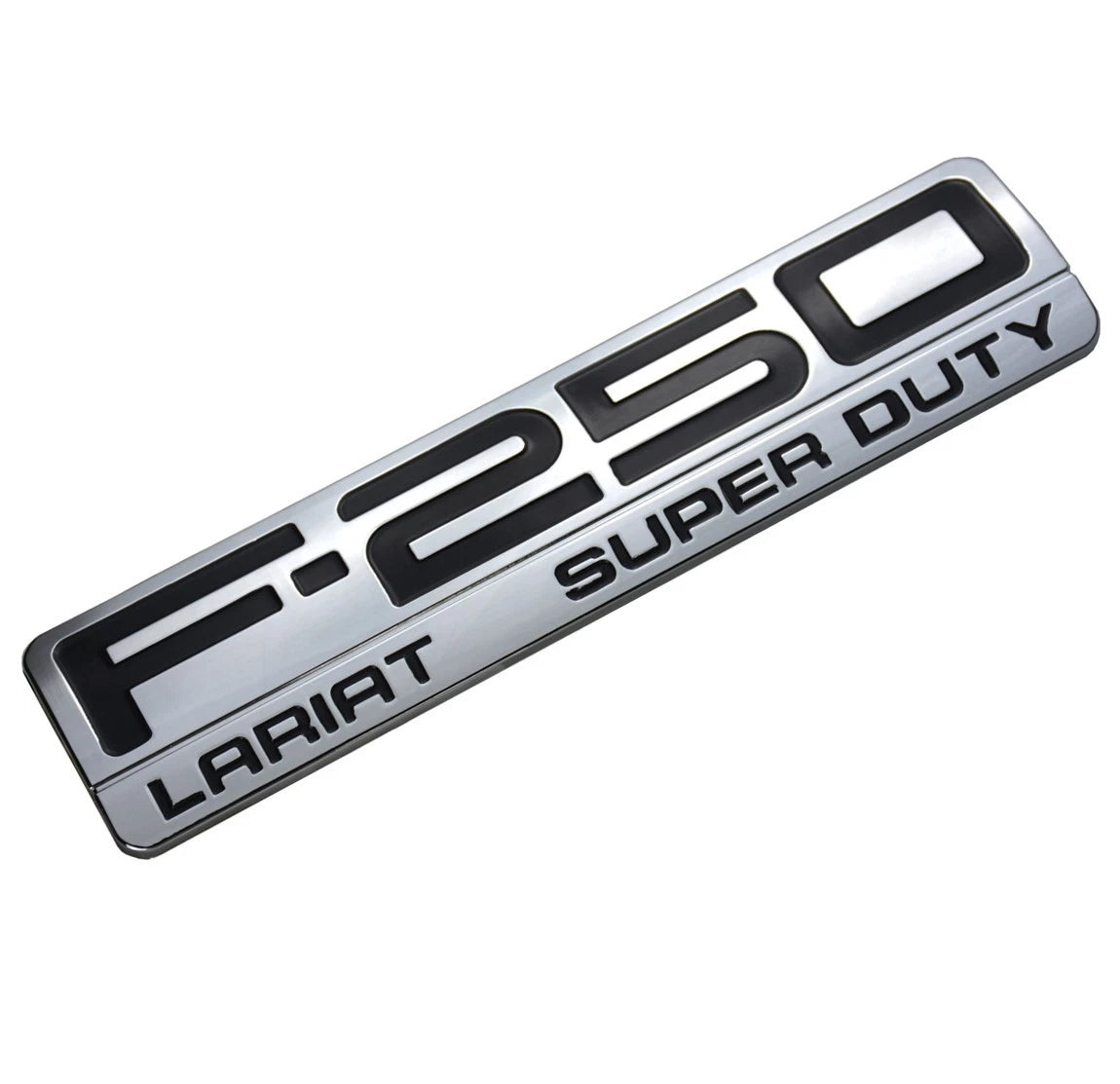 Fit for F250 Lariat 2005-2007 Super Duty Emblem 3D Badge CHROME BLACK 2pc