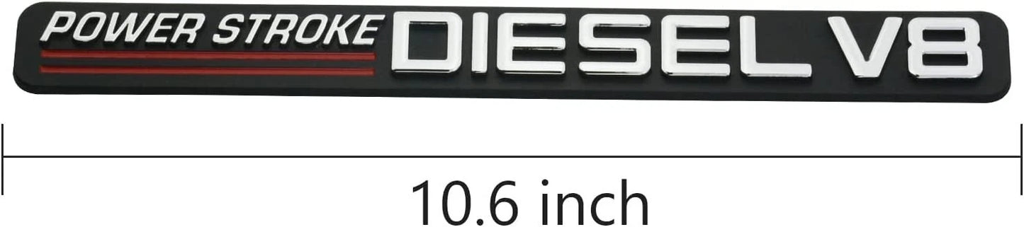 2Pc Chrome Red Front Door Turbo Diesel V8 Emblem FIT F-Trucks Powerstroke