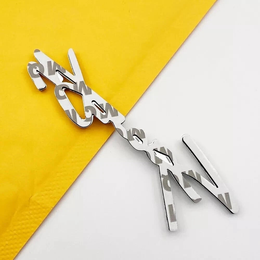 1x Metal Sport Emblem Letter Turbo Logo Auto SUV Badge Trunk Sticker (Silver)
