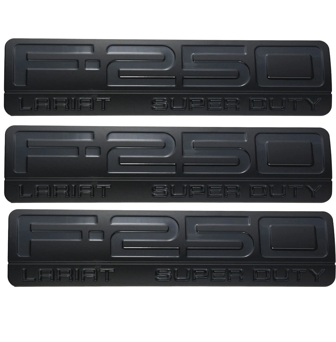 Fit for F250 Lariat 2005-2007 Super Duty Emblem 3D Badge ALL BLACK 3pc