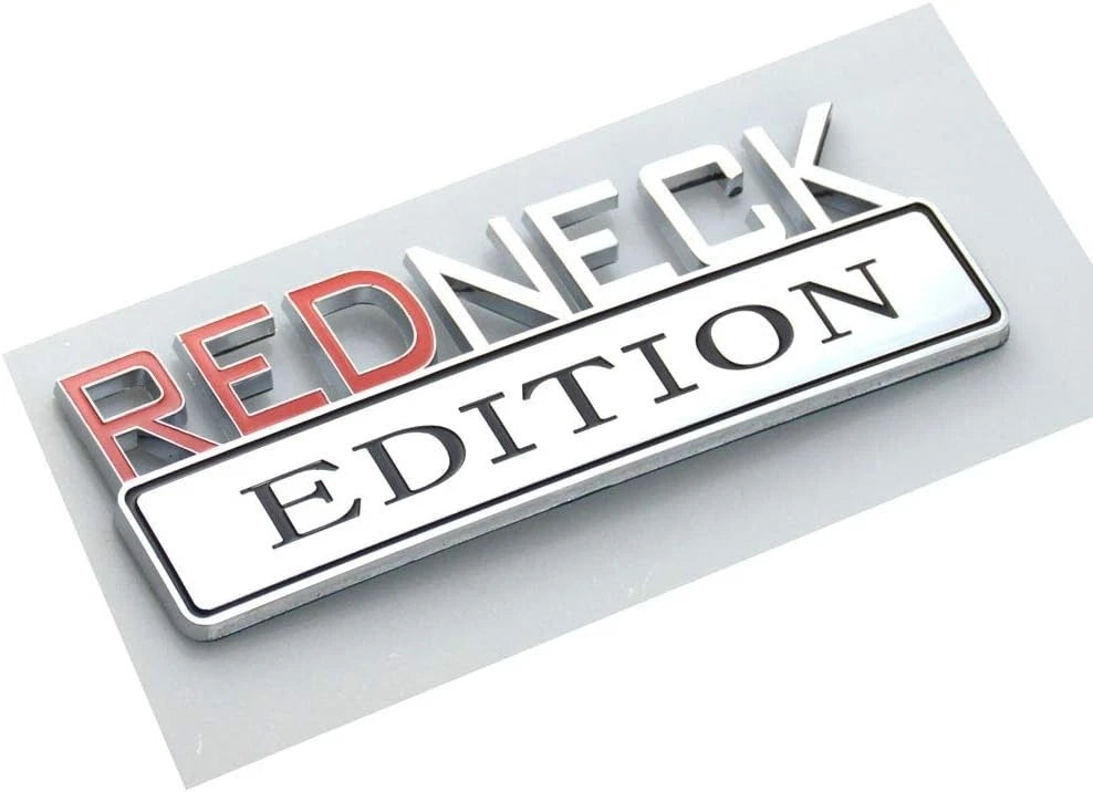 2pcs REDNECK EDITION CAR EMBLEM Chrome Badge 3D Sticker Decal (Silver/Red/black)