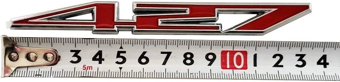 2X 427 Aluminum Emblem Badge Decal Red & Silver for Z06-C6 427 CI (Red)