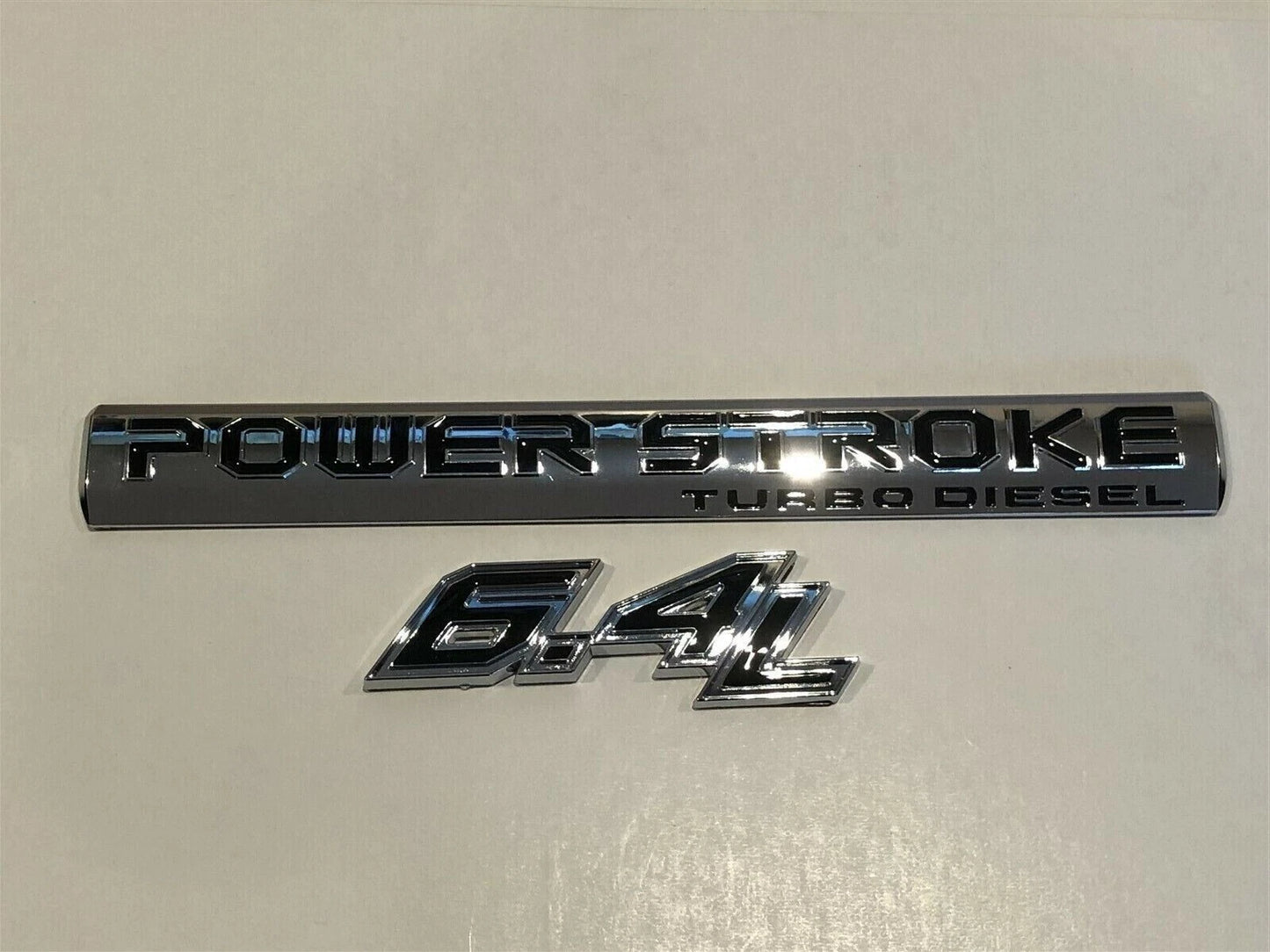 4Pc Chrome Black Door 6.4L Turbo Diesel Emblem FIT F-Trucks Powerstroke Kit