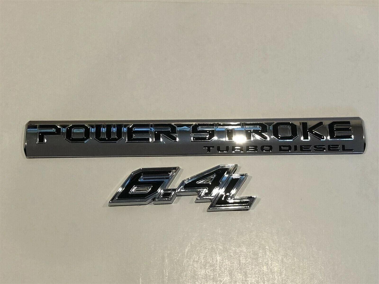 4Pc Chrome Black Door 6.4L Turbo Diesel Emblem FIT F-Trucks Powerstroke Kit