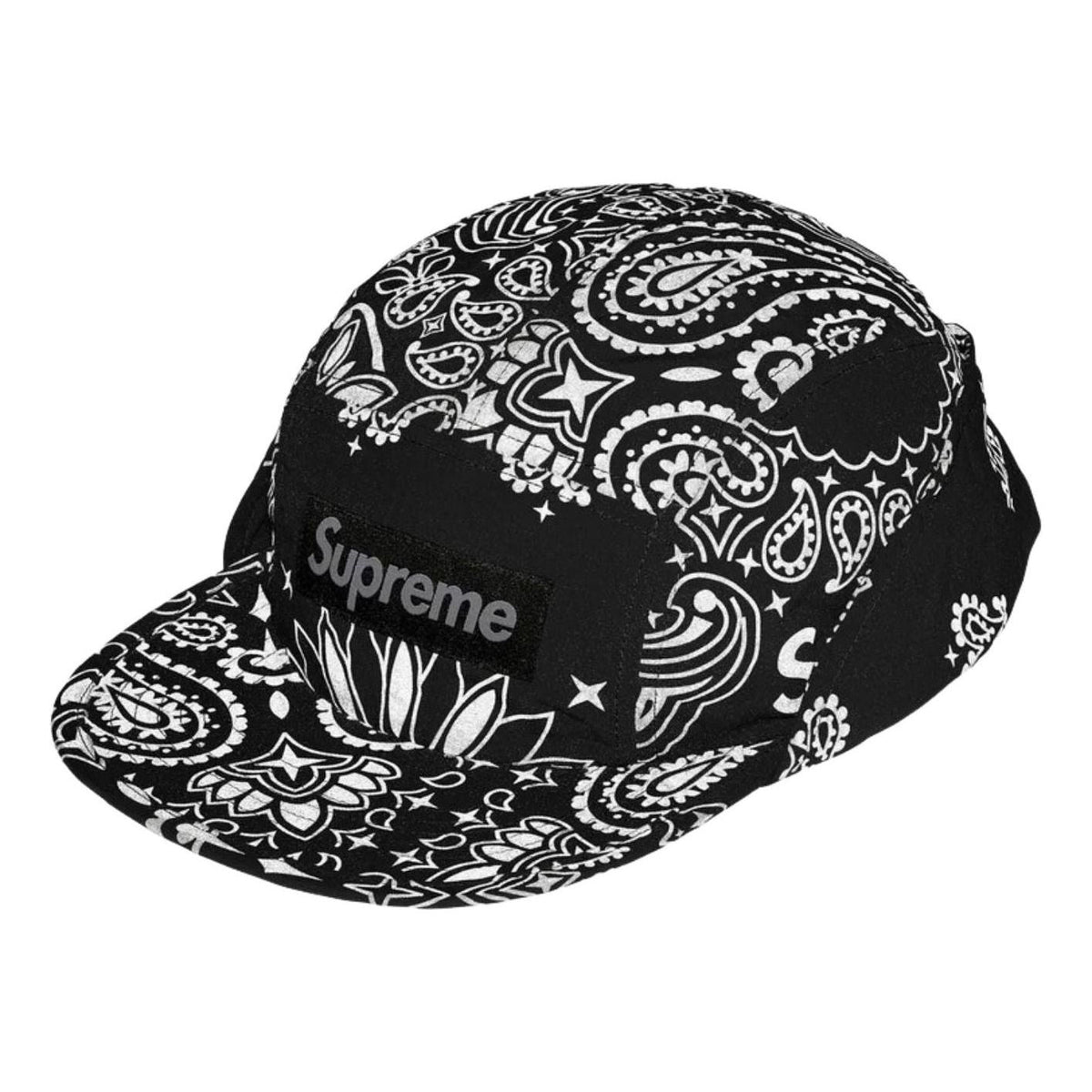 Supreme SS26 Reflective Bandana Sunshield Camp Cap 'Black' SUP-SS26-1048-BLK