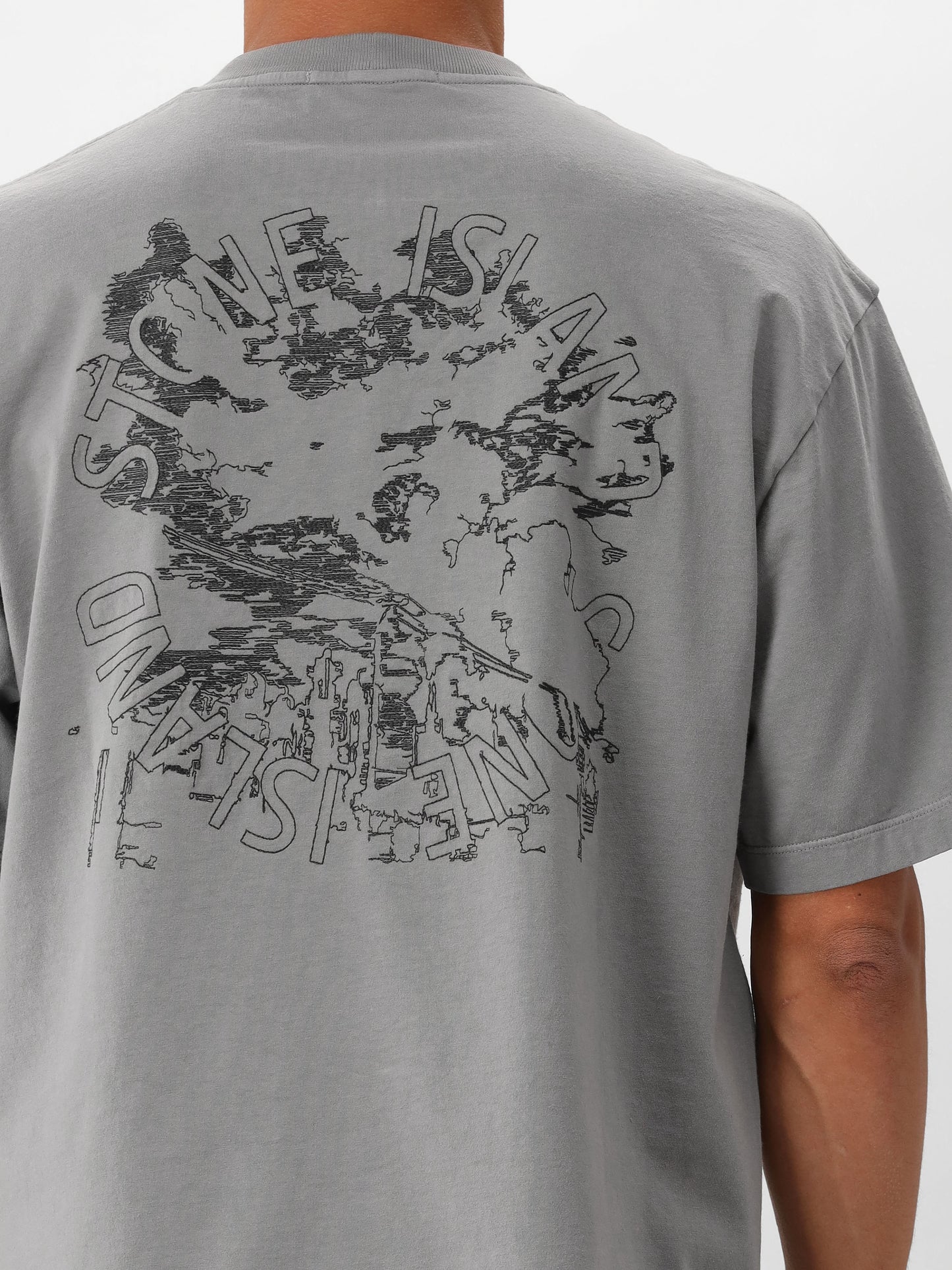 Stone Island T-shirt Grijs Backprint