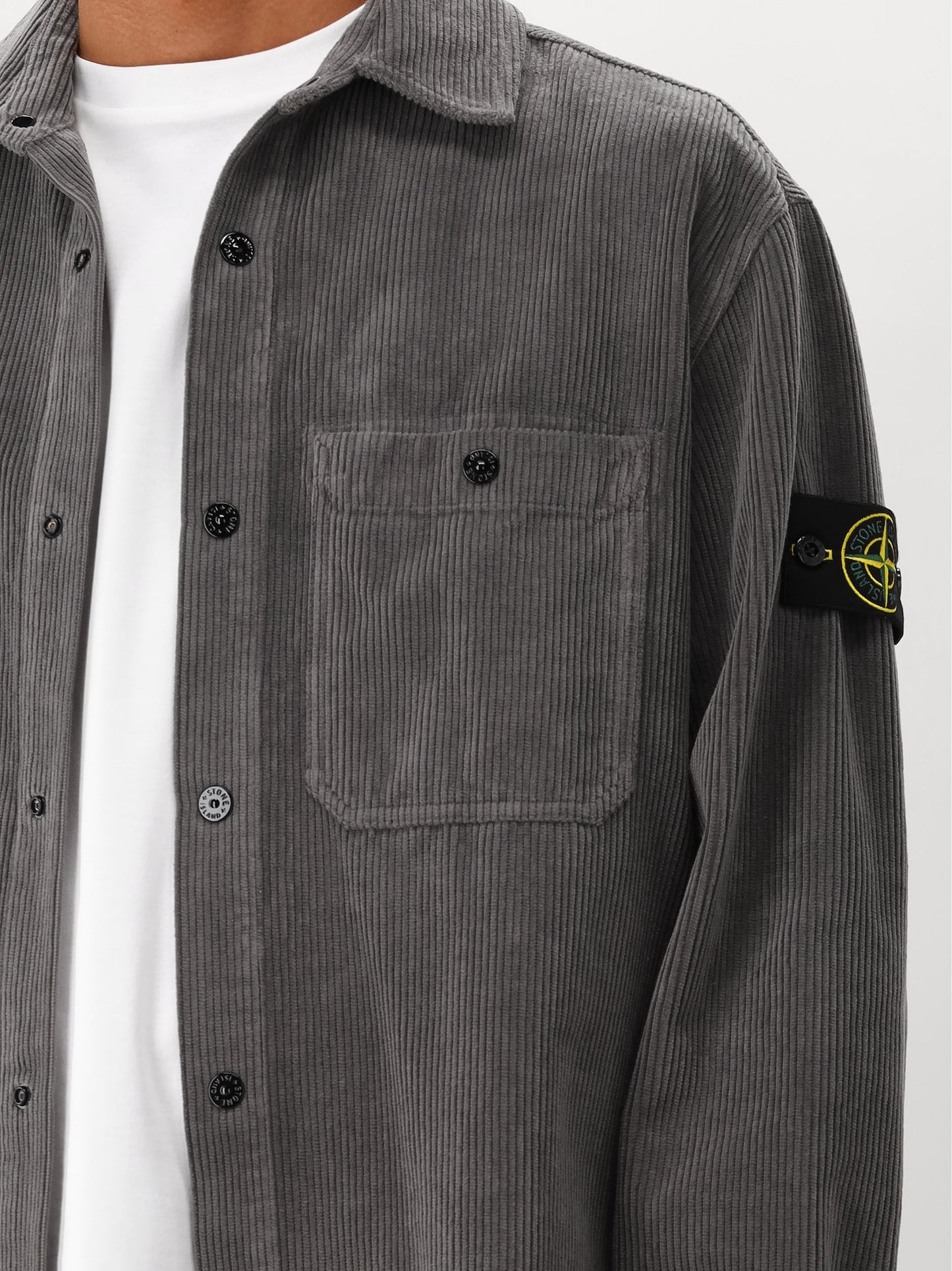 Stone Island Overshirt Corduroy Grijs