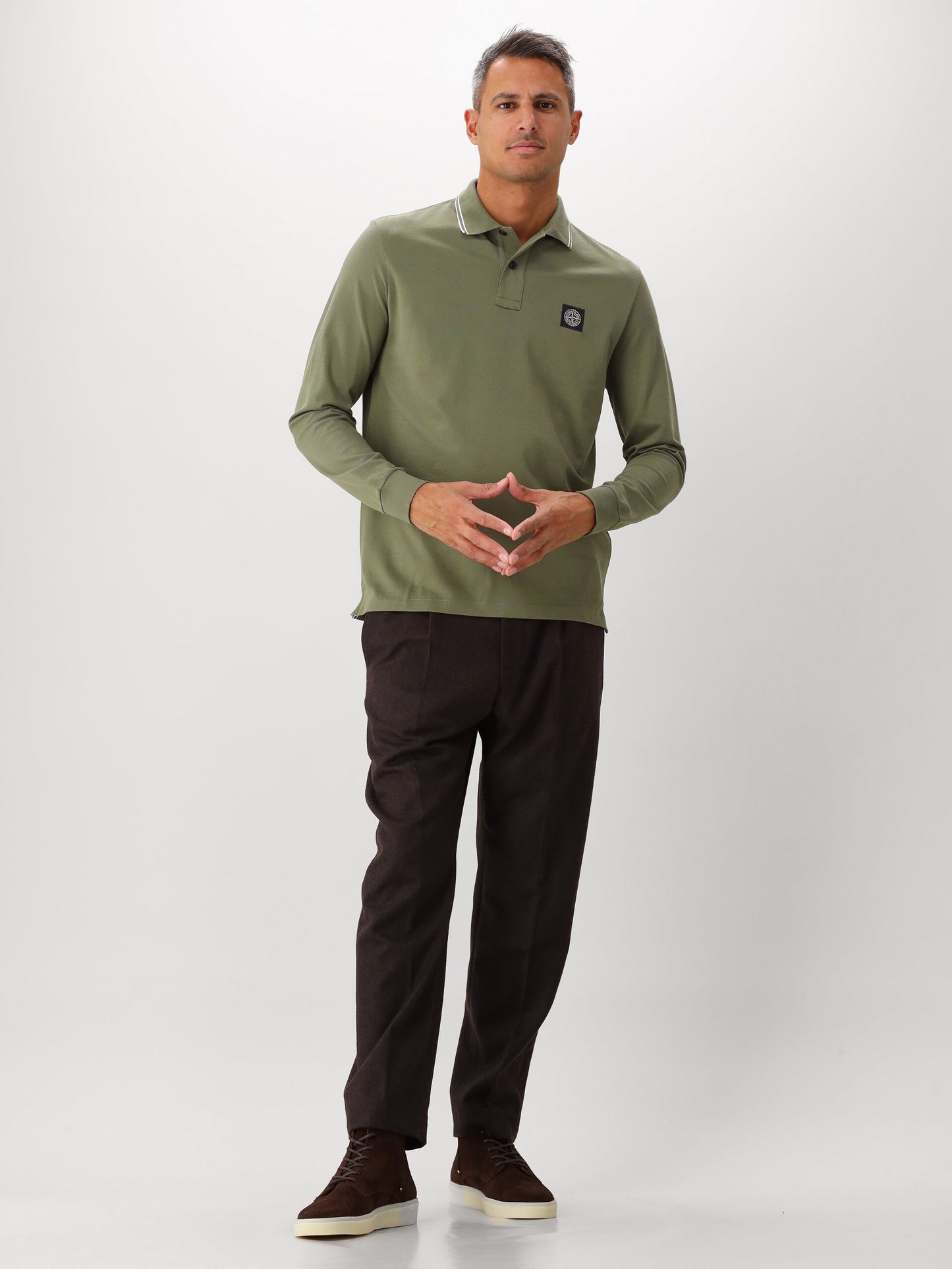 Stone Island Longsleeve Polo Green 2SL18