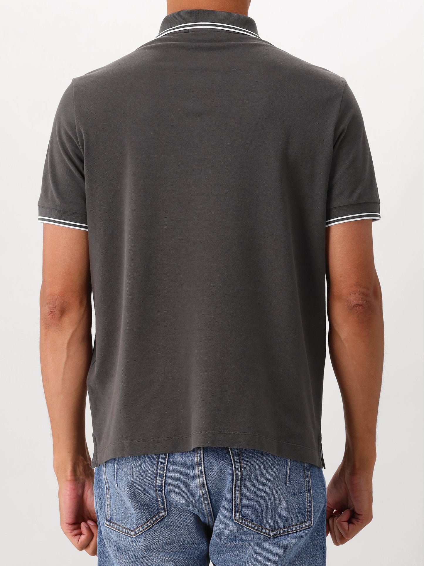 Stone Island Polo Contrast Donkergrijs