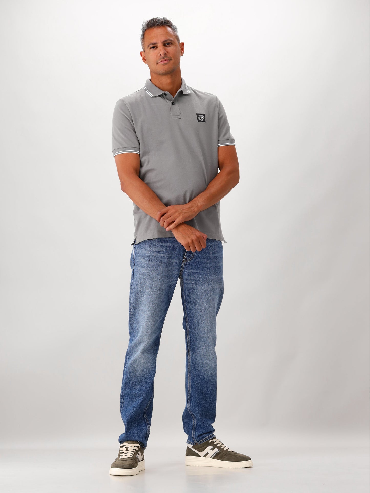 Stone Island Polo Contrast Grijs