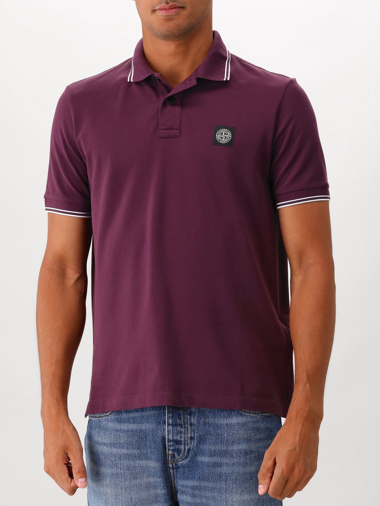 Stone Island Polo Contrast Paars