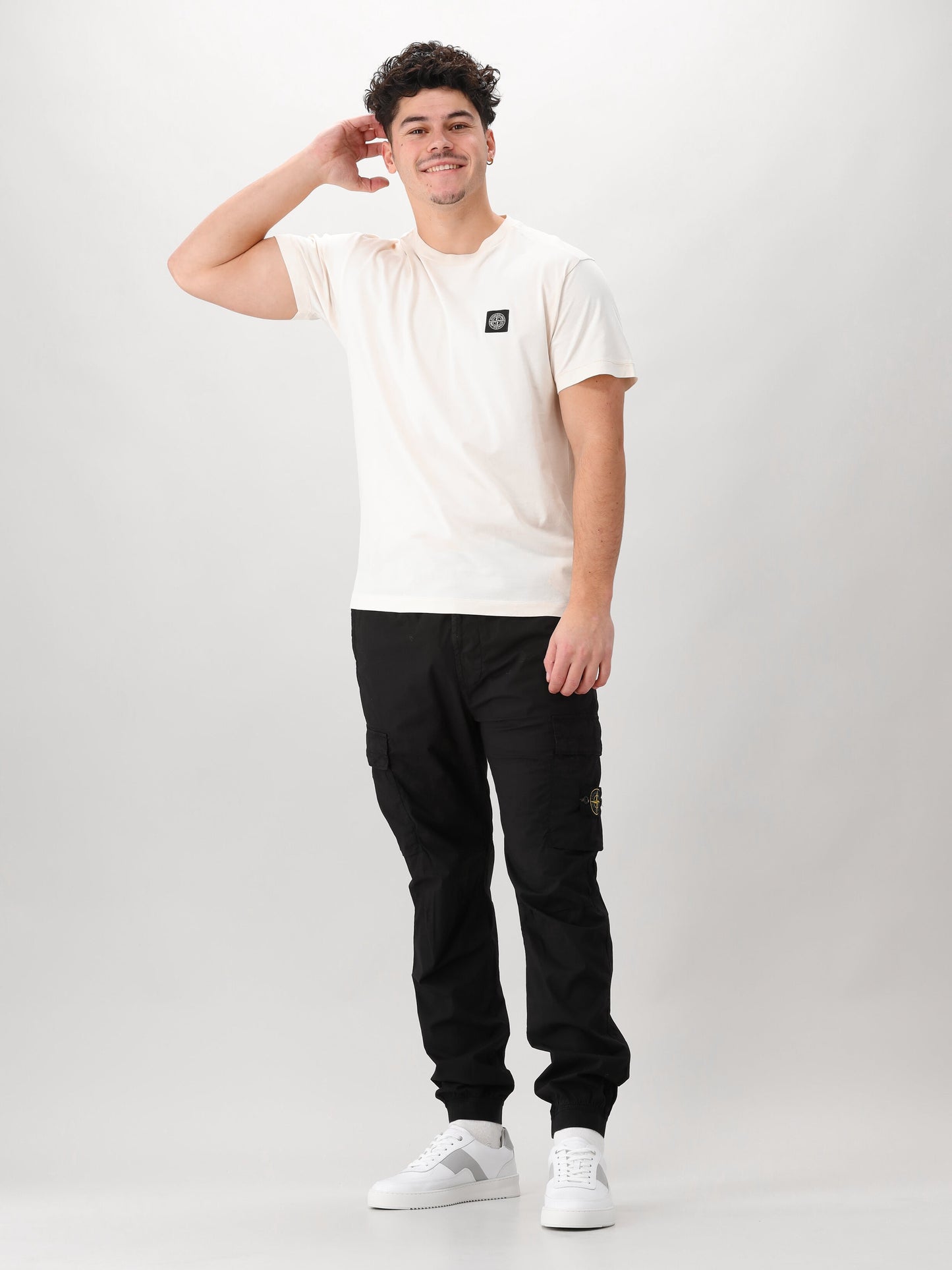 Stone Island T-shirt Beige Patch Logo