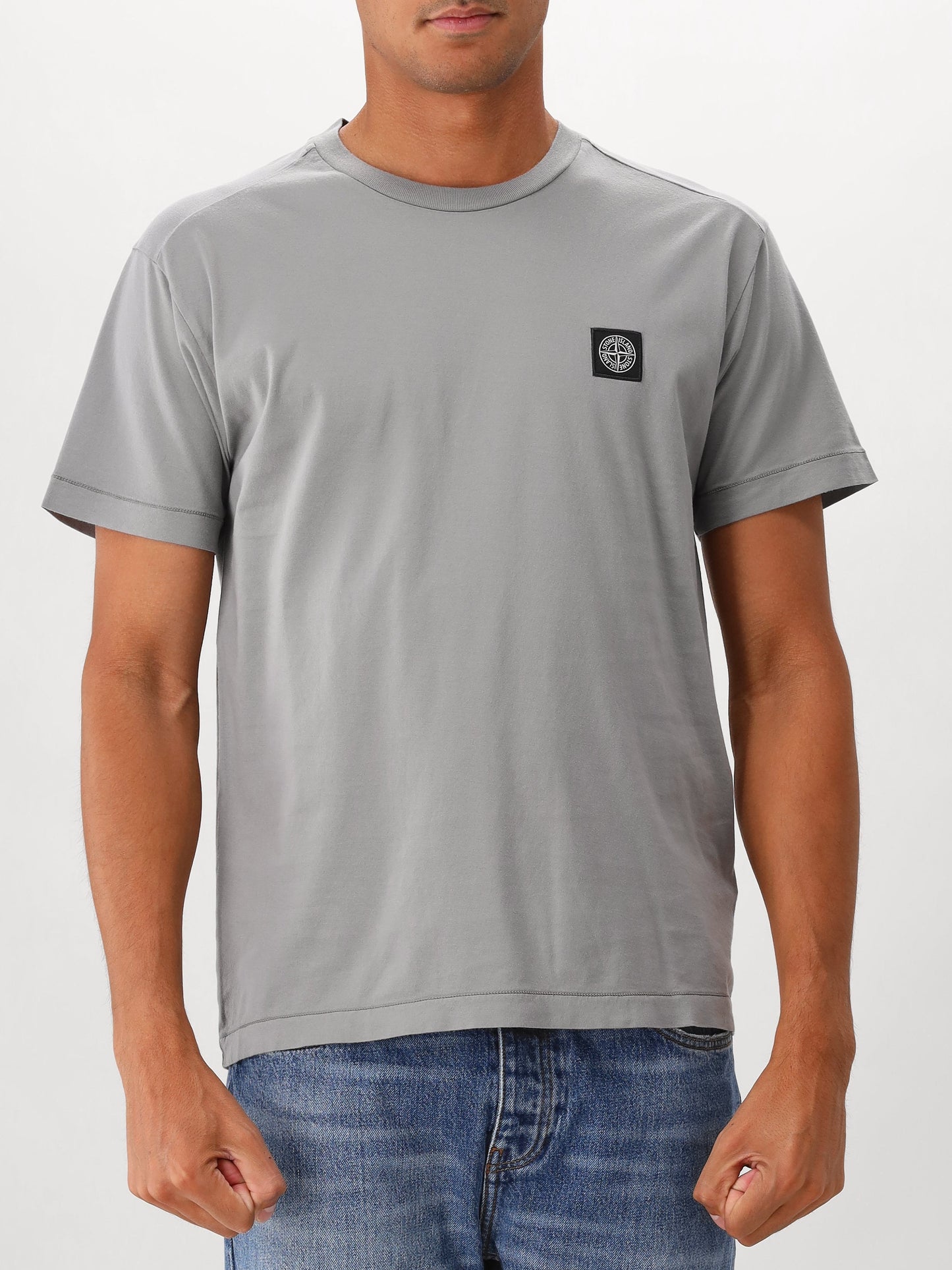Stone Island T-shirt Grijs Patch Logo