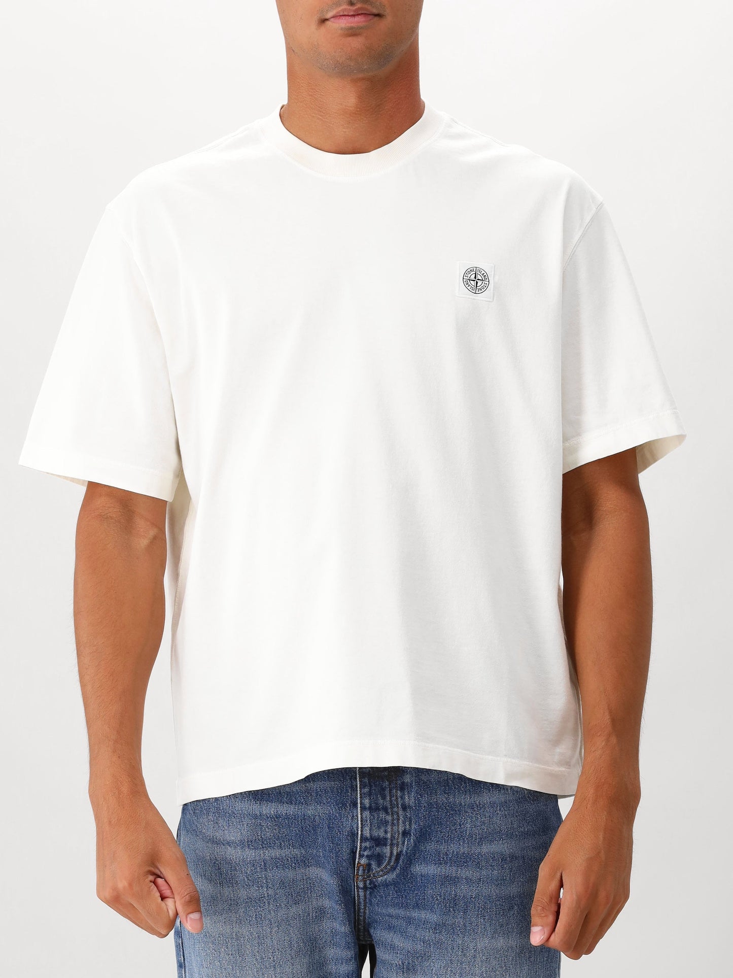 Stone Island T-shirt Wit Patch Logo