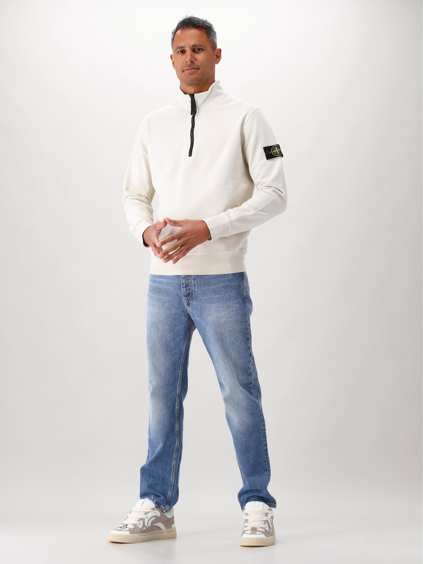 Stone Island Sweater Beige Half Zip