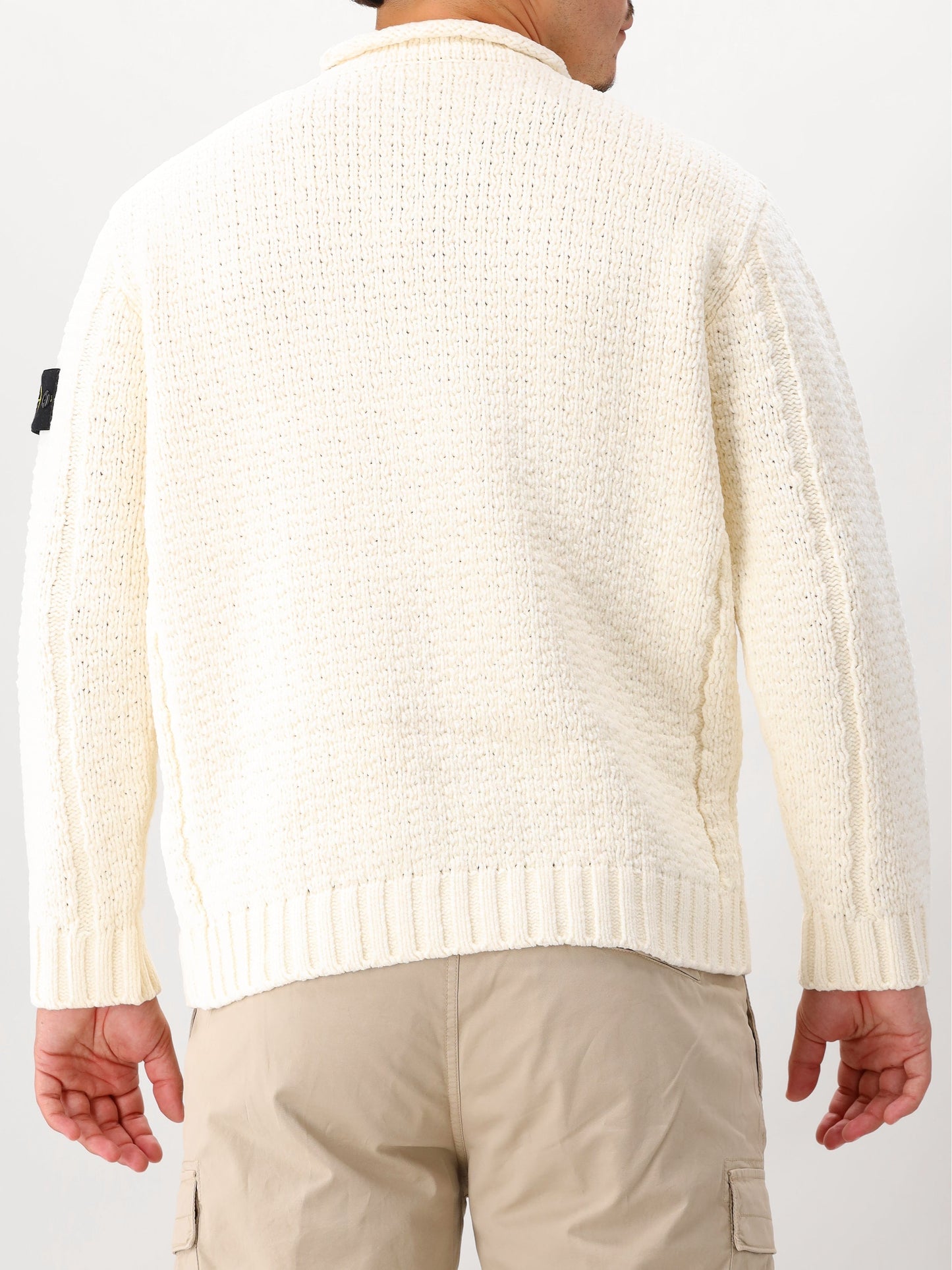Stone Island Gebreide Trui Gebroken Wit