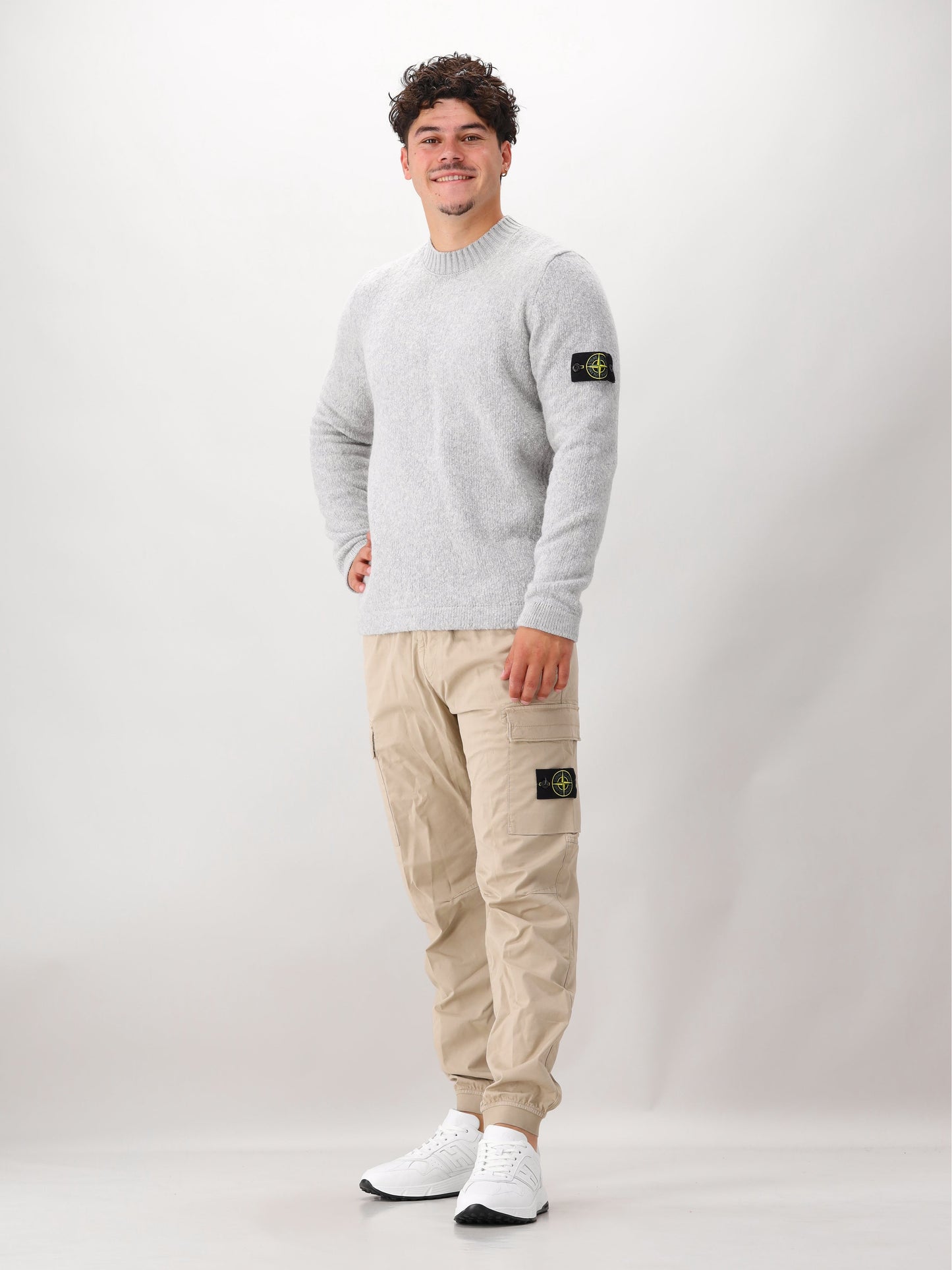 Stone Island Gebreide Trui Grijs