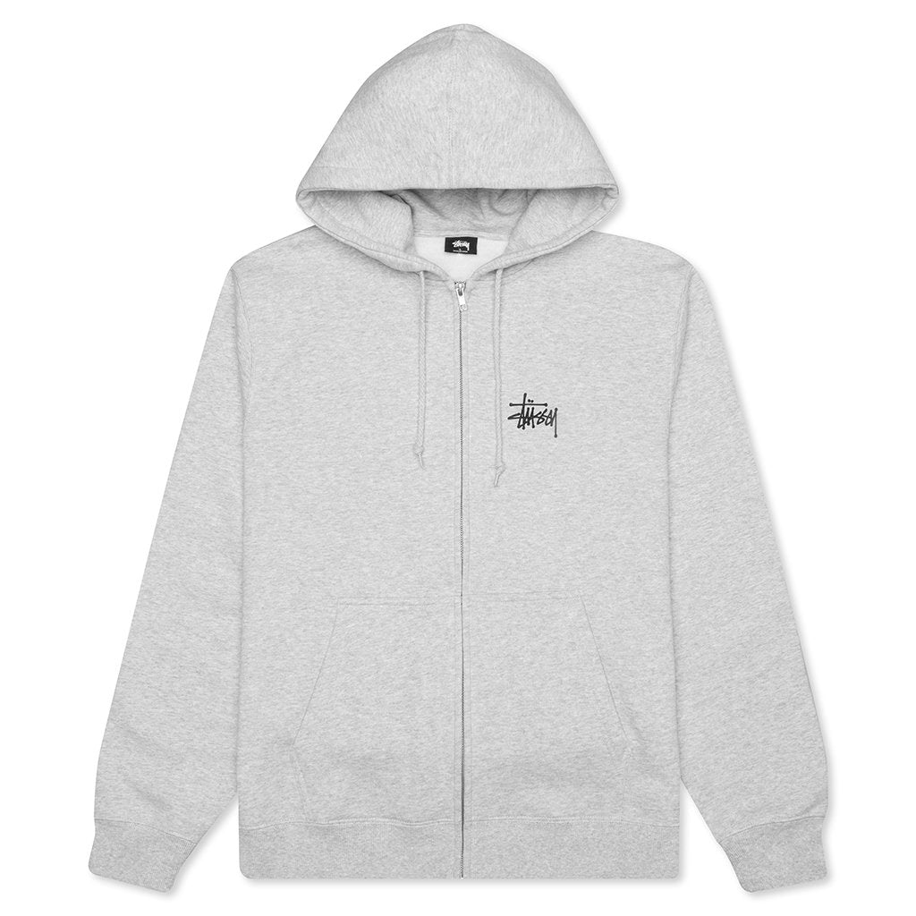 Basic Zip Hoodie - Ash Heather