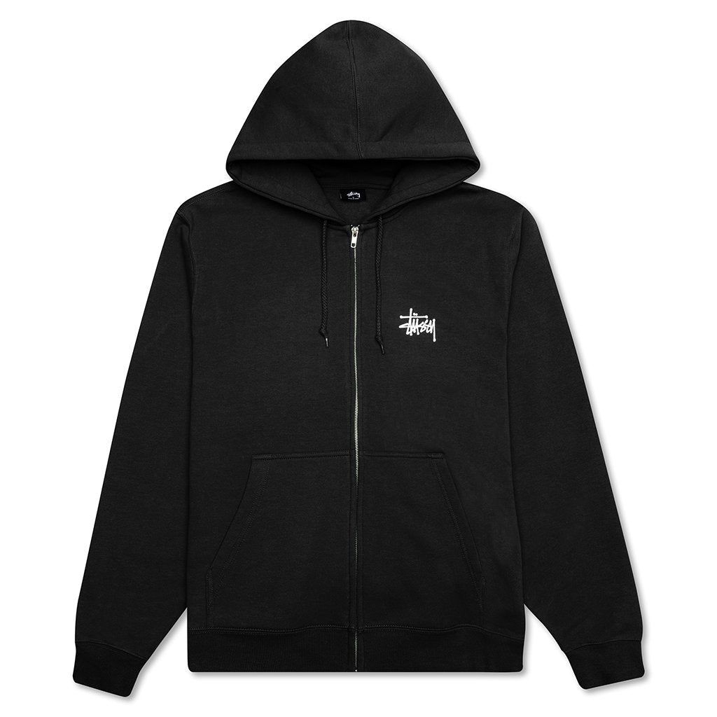 Basic Zip Hoodie - Black