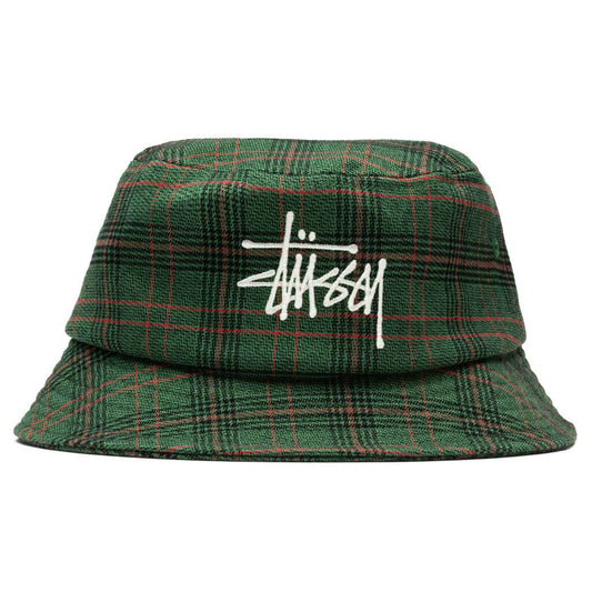 Big Logo Plaid Bucket Hat - Green