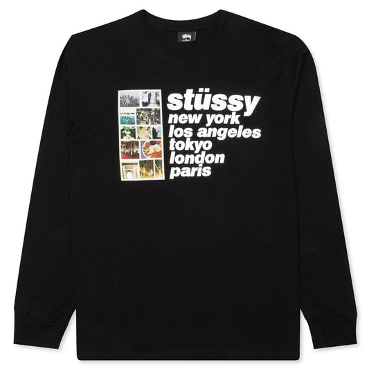 Italic Collage L/S Tee - Black