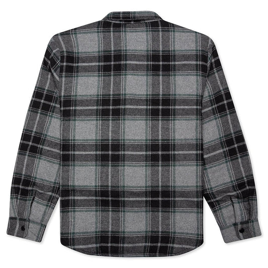 Max Plaid Quilted Shirt - Grey