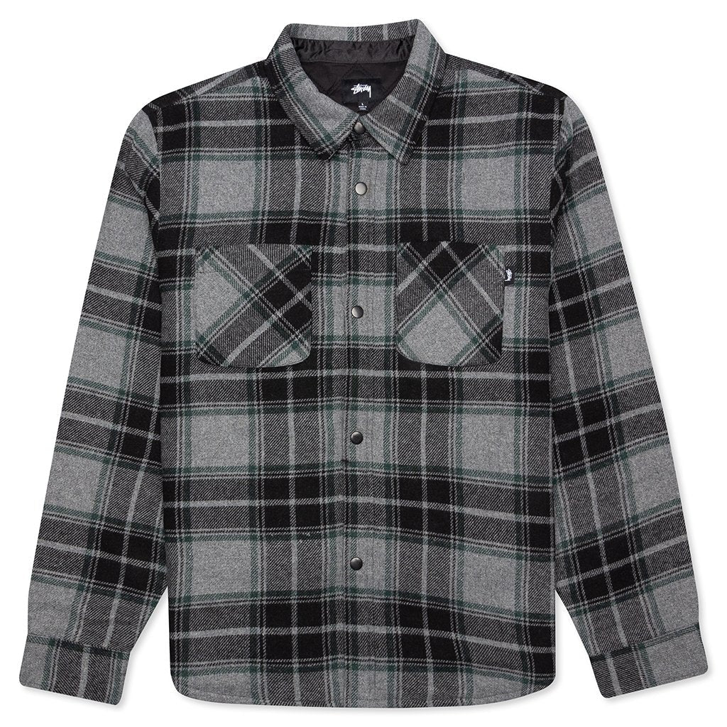Max Plaid Quilted Shirt - Grey
