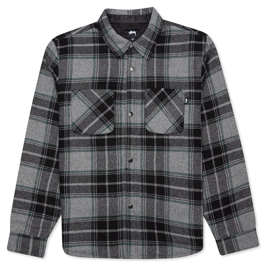Max Plaid Quilted Shirt - Grey