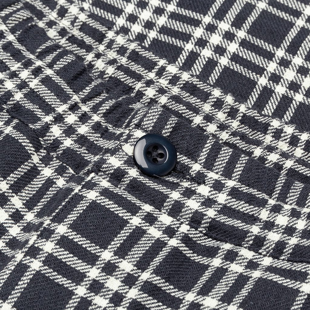 Plaid Linen Bryan Pant - Navy