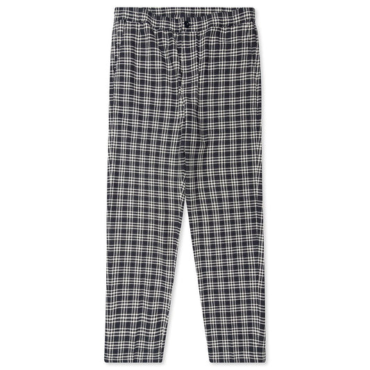 Plaid Linen Bryan Pant - Navy